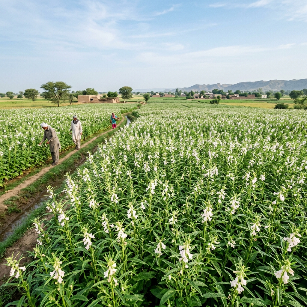 Sesame Crop / ├ÿ┬¬├ÖΓÇ₧ ├Ü┬⌐├¢┼Æ ├Ö┬ü├ÿ┬╡├ÖΓÇ₧