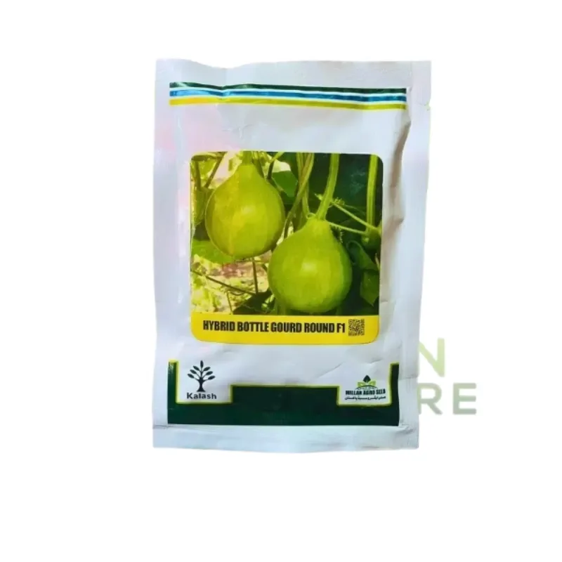 Bottle Gourd Kaddu F1 Hybrid Round Hybrid Seed 50g - Millan Agro Seed - Price in Pakistan Today (کدو / لوکی) - Hybrid Seeds (Hybrid seeds Pakistan) Price in Pakistan Online | Kissan Cares - Back View