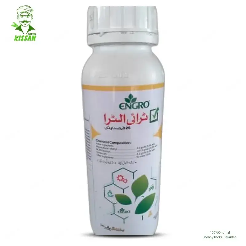 Mesosulfuron Methyl 0.9% + Florasulum 0.6% + Mcpa23.5 For Broad Leafs And Narrow Leafs) 25% OD Weedicide 400ml - ENGRO - Price in Pakistan Today (جڑی بوٹی - Pesticides (Pesticides in Pakistan) Price in Pakistan Online | Kissan Cares - Label Detail Thumbnail