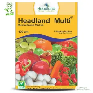 (زمین اور پودے کے لیے ضروری اجزاء) Headland Multi Micronutrients Mixture 10% Crop Supplement Foliar Application Headland Uk Boron 10gm Copper 10gm Iron 30gm Manganese 10gm Zinc 40gm Ec Chelated Fertilizer 500gm - Swat Agro Chemicals - Pesticides