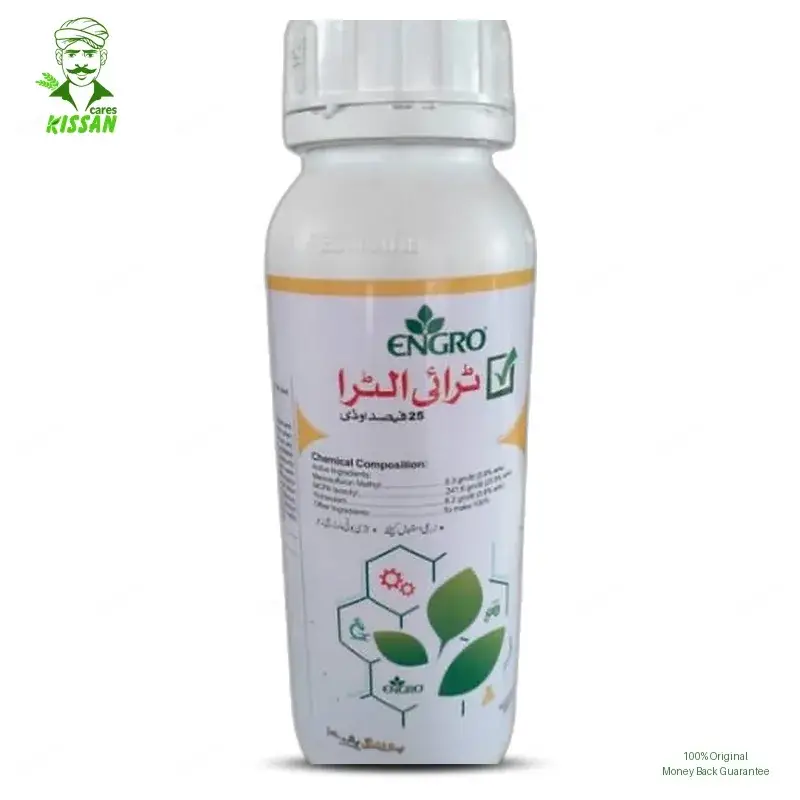 Mesosulfuron Methyl 0.9% + Florasulum 0.6% + Mcpa23.5 For Broad Leafs And Narrow Leafs) 25% OD Weedicide 400ml - ENGRO - Price in Pakistan Today (جڑی بوٹی - Pesticides (Pesticides in Pakistan) Price in Pakistan Online | Kissan Cares - Back View Thumbnail