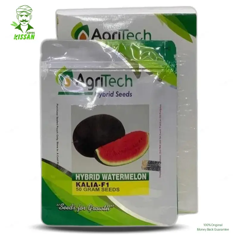 Watermelon Kalia Oblong Agritech Green F1 Hybrid Gold Hybrid Seed 50g - AgriTech Seeds - Price in Pakistan Today (تربوز) - Hybrid Seeds (Hybrid seeds Pakistan) Price in Pakistan Online | Kissan Cares - Label Detail Thumbnail