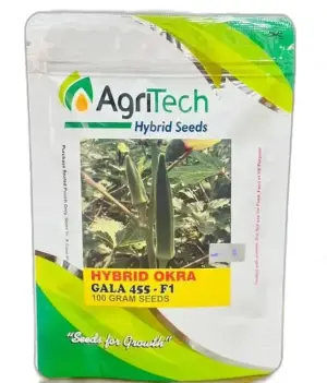 Gala 455 Okra Bhindi Agritech Green F1 Hybrid Gold Hybrid Seed 100gm - Greengold Agri Seeds - Price In Pakistan Today (بھنڈی) - Hybrid Seeds (Gala 455 Okra seeds price) Price in Pakistan Online | Kissan Cares