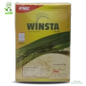 Winsta 30wp 60gm Bispyribac Sodium 180 Gm/kg + Bensulfuron Methyl 120 Gm/kg + Bensulfuron Methyl 120 Gm/kg Fmc Herbicide) 30wp Weedicide 60gm - Fmc Pakistan - Price In Pakistan Today(جڑی بوٹی مار) - Pesticides (Winsta 30WP 60gm price) Price in Pakistan Online | Kissan Cares - Back View