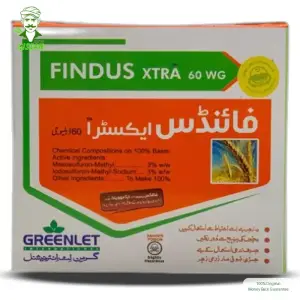 Findus Extra Mesosulfuron Methyl 3% Idosulfuron Methyl Sodium 3% + Adjuvant Suncrop Group 60WG Pesticide 100gm - Greenlet International - Price in Pakistan Today - Pesticides (Kissan Cares) Price in Pakistan Online | Kissan Cares
