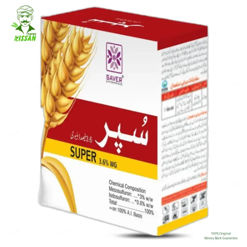 Mesosulfuron Methyl 0.3% Iodosulfuron Methyl 0.3% Super 3.6WG Pesticide 100gram - Saver Enterprise - Price in Pakistan Today - Pesticides (Kissan Cares) Price in Pakistan Online | Kissan Cares - Back View Thumbnail