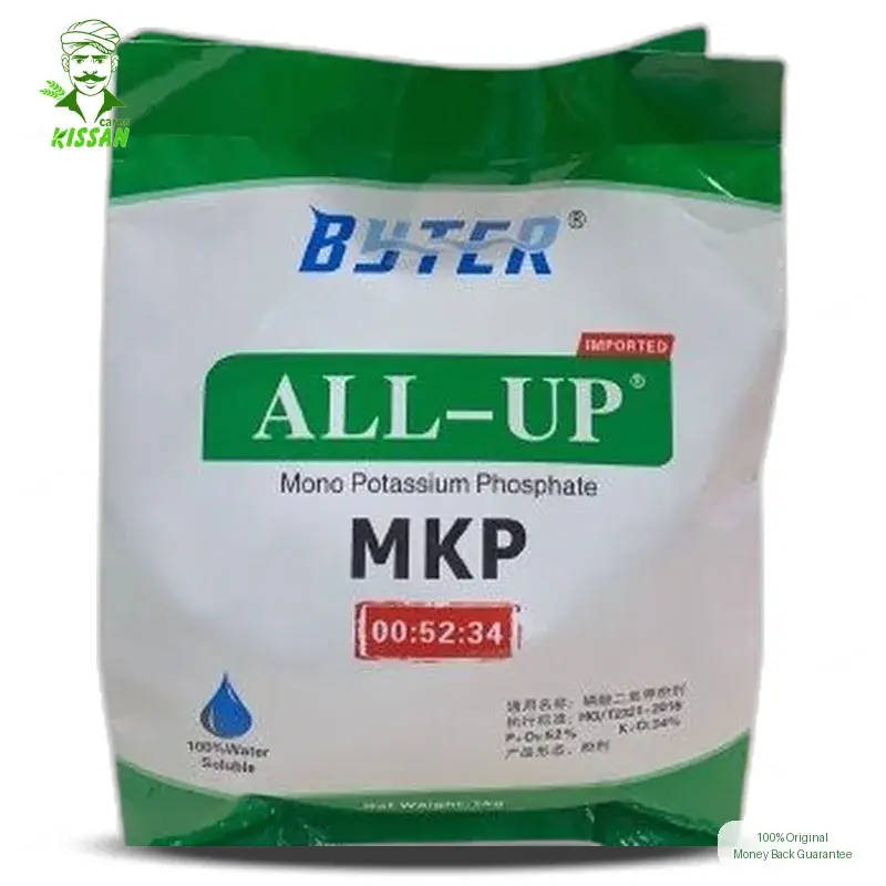 Mkp 1kg All Up Soluble Mono Potassium Phosphate Phosphorus 52 Potash 34 Pakistan Fertilizer 1kg - Byter Crop Protection - Price In Pakistan Today مونو پوٹاشیئم فاسفیٹ - Pesticides (Mkp All Up price Pakistan) Price in Pakistan Online | Kissan Cares - Back View Thumbnail