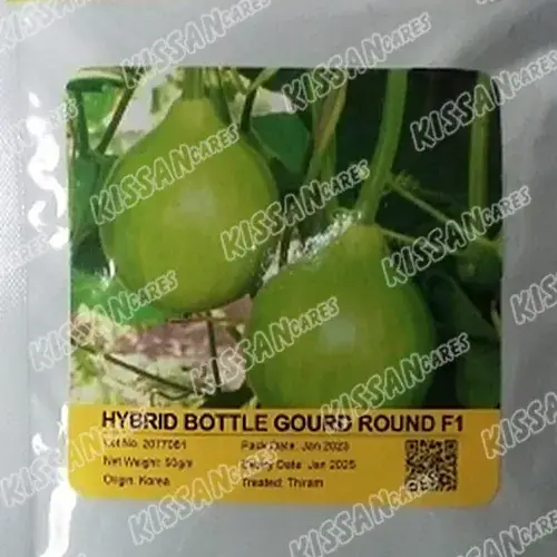 Bottle Gourd Kaddu Vegetable Kalash Seeds Pvt. Ltd. F1 Hybrid Round Hybrid Seed 50 g - Kalash Seeds pvt. Limited - Price in Pakistan Today (کدو / لوکی) - Hybrid Seeds (Hybrid seeds Pakistan) Price in Pakistan Online | Kissan Cares - Back View Thumbnail