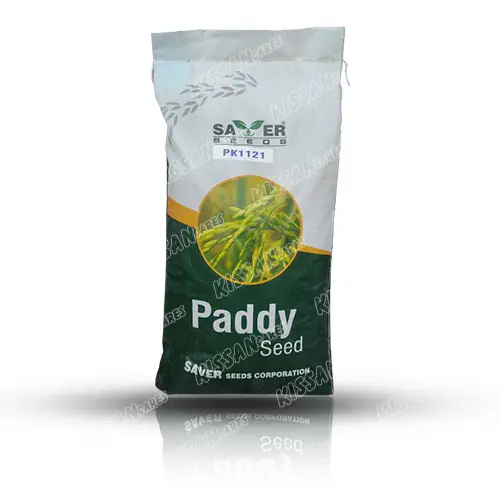 Pk 1121 Kainat Paddy Super Hybrid Seed 10kg - Saver Enterprise - Price in Pakistan Today (بیج) - Seeds (Hybrid seeds Pakistan) Price in Pakistan Online | Kissan Cares - Label Detail Thumbnail
