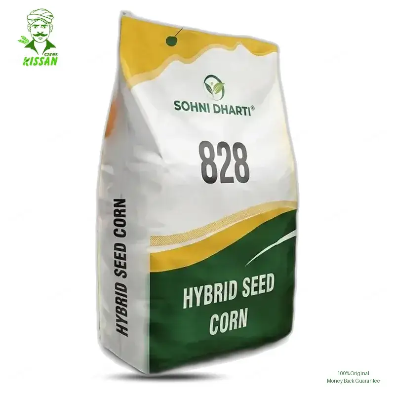 (ہائبرڈ مکئی بیج) 828 Hybrid Corn Seed Best For Silage And Grain Corn Maize Seed Single Cross 10kg - Sohni Dharti by Sohni Dharti Seeds - Hybrid Seeds (828 Hybrid Corn Seed price) Price in Pakistan Online | Kissan Cares - Back View Thumbnail