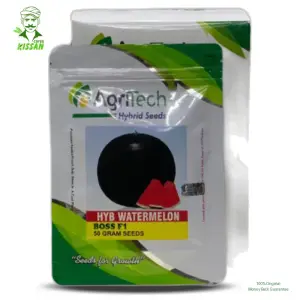 Watermelon Boss Agritech Green F1 Hybrid Gold Round Hybrid Seed 50g - AgriTech Seeds - Price in Pakistan Today (تربوز) - Hybrid Seeds (Hybrid seeds Pakistan) Price in Pakistan Online | Kissan Cares