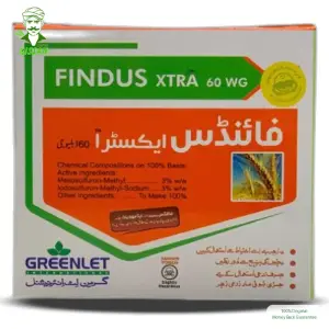 Findus Extra Mesosulfuron Methyl 3% Idosulfuron Methyl Sodium 3% + Adjuvant Suncrop Group 60WG Pesticide 100gm - Greenlet International - Price in Pakistan Today - Pesticides (Kissan Cares) Price in Pakistan Online | Kissan Cares - Back View