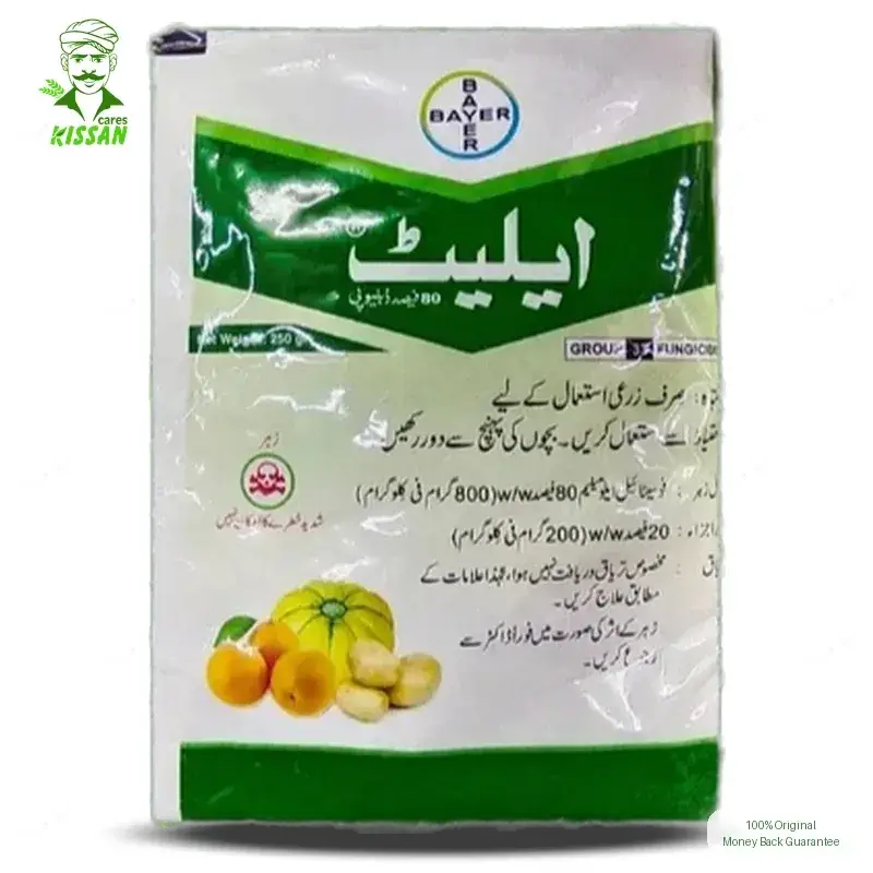 Fosetyl Aluminum 80% 80WP Fungicide 250gm - BAYER - Price in Pakistan Today (اللی مار دوا) - Pesticides (Kissan Cares) Price in Pakistan Online | Kissan Cares - Label Detail Thumbnail